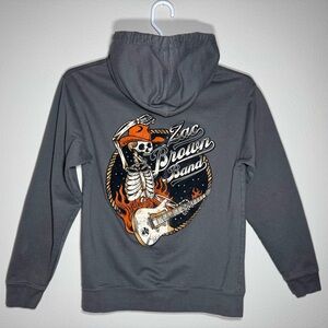 Zac Brown Band ZBB Skeleton Guitar Full Zip Up Hoodie Gray Size Small